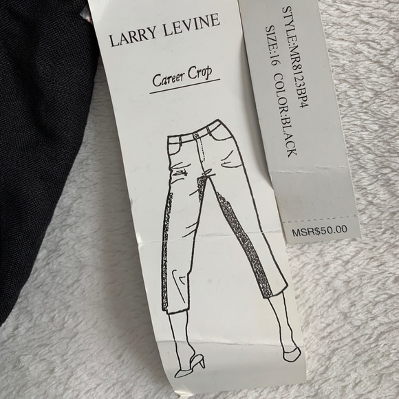 Larry Levine linen blend capri pants Size 16 NWT - Picture 4 of 4